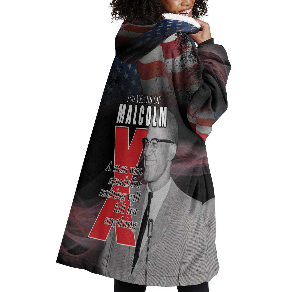 100 Years of Malcolm X Wearable Blanket Hoodie His Legacy for Black LT15