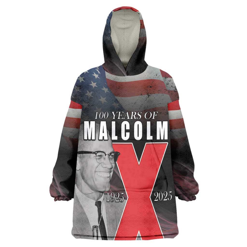 100 Years of Malcolm X Wearable Blanket Hoodie His Legacy for Black LT15