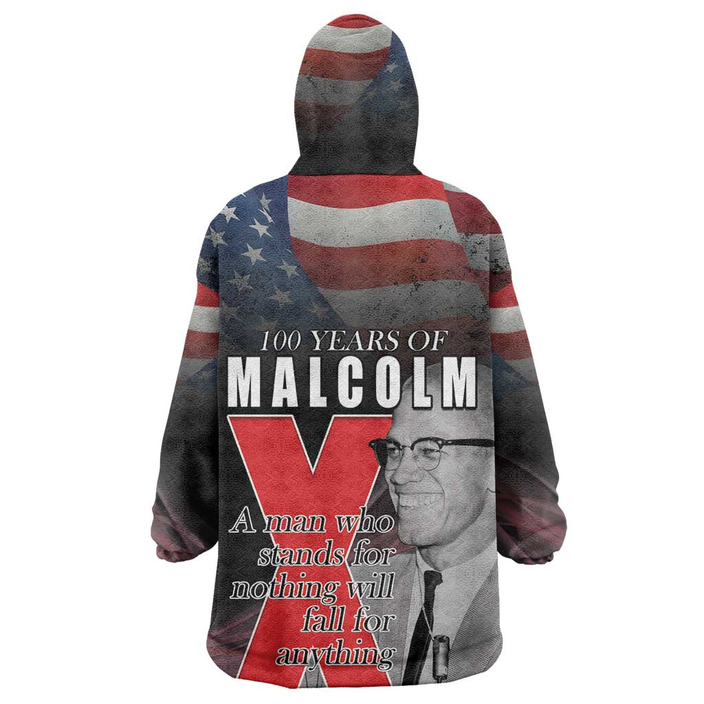 100 Years of Malcolm X Wearable Blanket Hoodie His Legacy for Black LT15