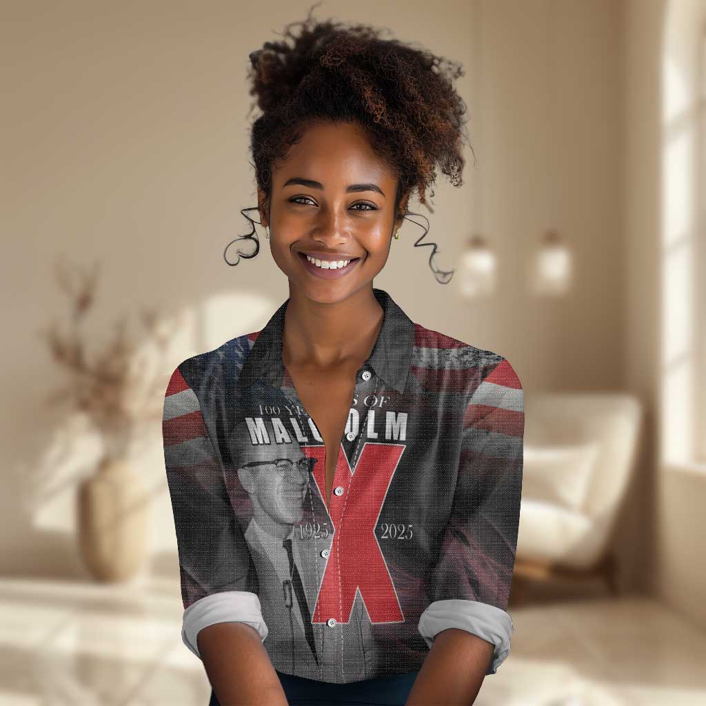 100 Years of Malcolm X Women Casual Shirt His Legacy for Black LT15