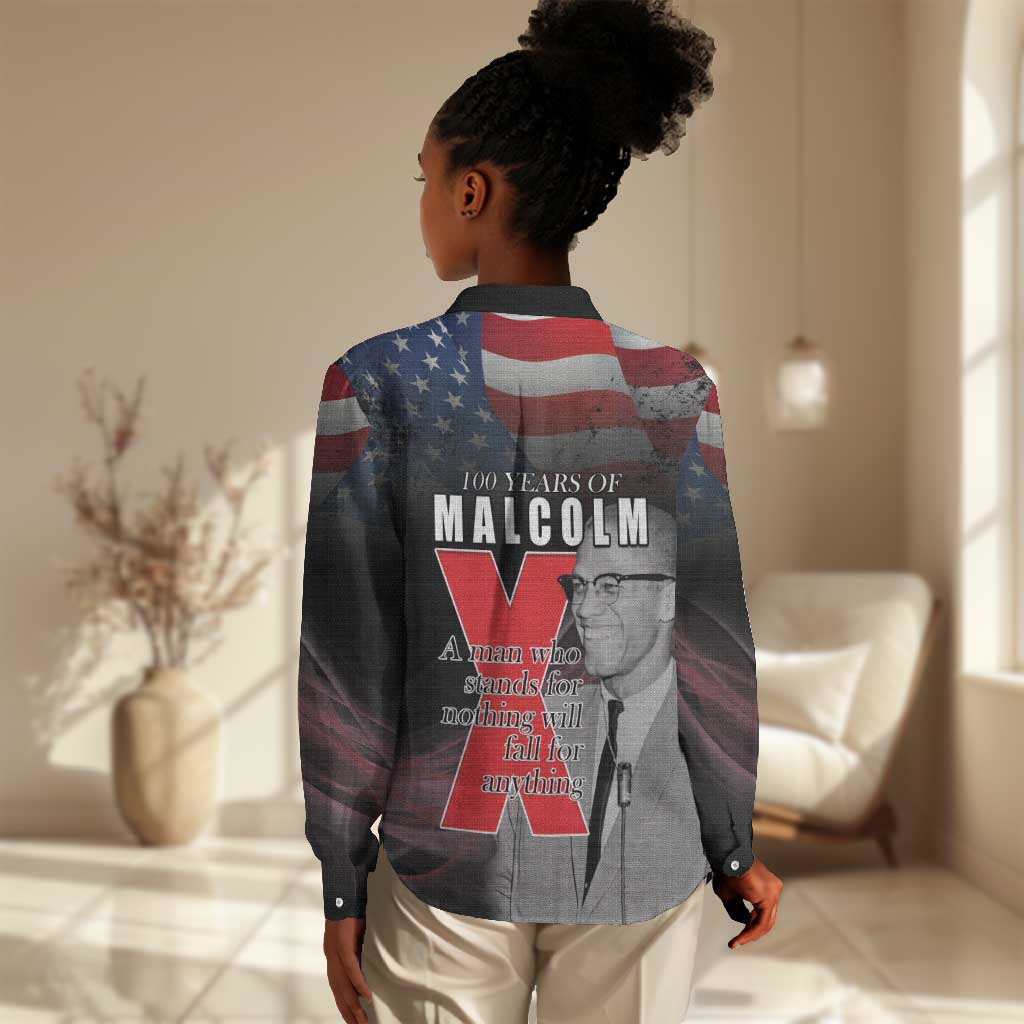 100 Years of Malcolm X Women Casual Shirt His Legacy for Black LT15