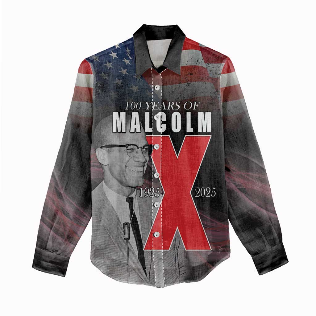 100 Years of Malcolm X Women Casual Shirt His Legacy for Black LT15