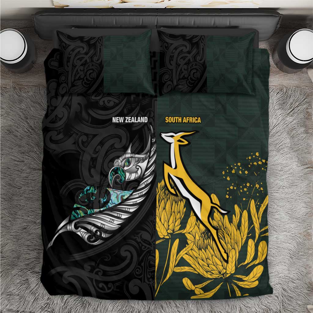 New Zealand vs South Africa Rugby Bedding Set Maori - African Pattern LT15