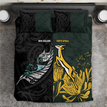New Zealand vs South Africa Rugby Bedding Set Maori - African Pattern LT15