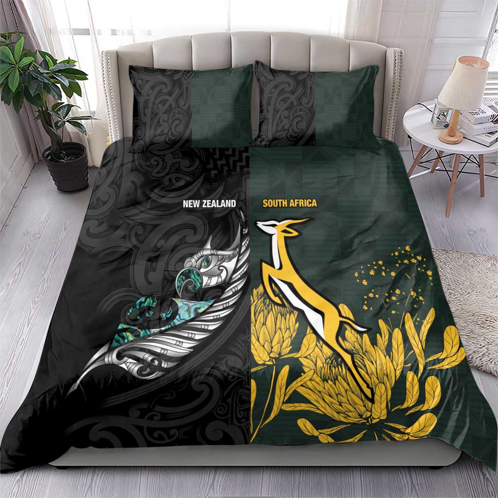 New Zealand vs South Africa Rugby Bedding Set Maori - African Pattern LT15