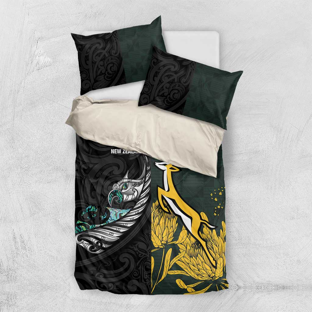 New Zealand vs South Africa Rugby Bedding Set Maori - African Pattern LT15