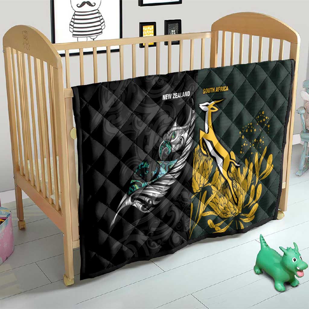 New Zealand vs South Africa Rugby Quilt Maori - African Pattern LT15