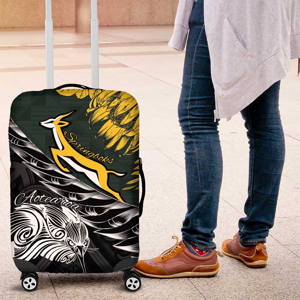New Zealand and South Africa Rugby Luggage Cover Maori Kiwi With Springboks LT15