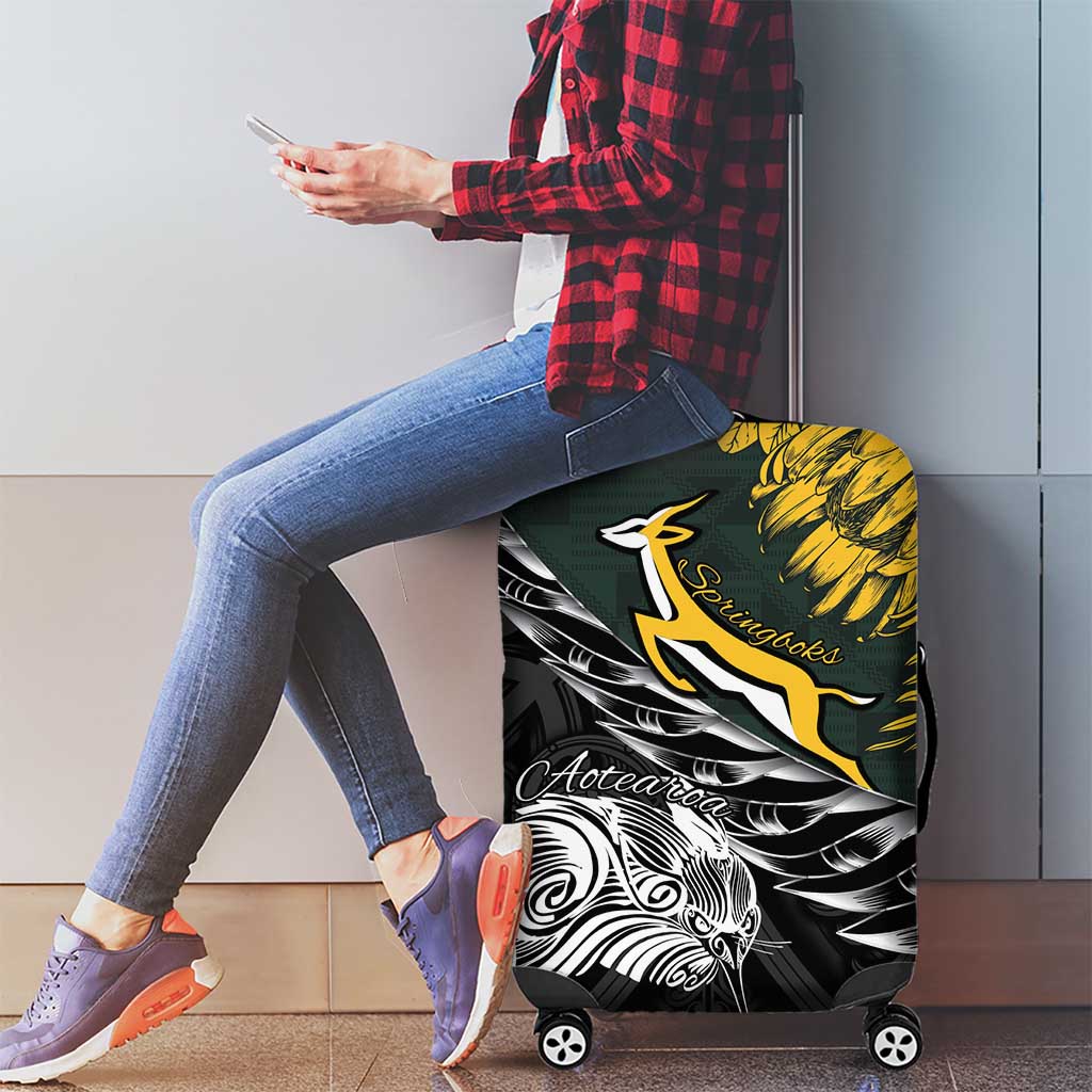 New Zealand and South Africa Rugby Luggage Cover Maori Kiwi With Springboks LT15