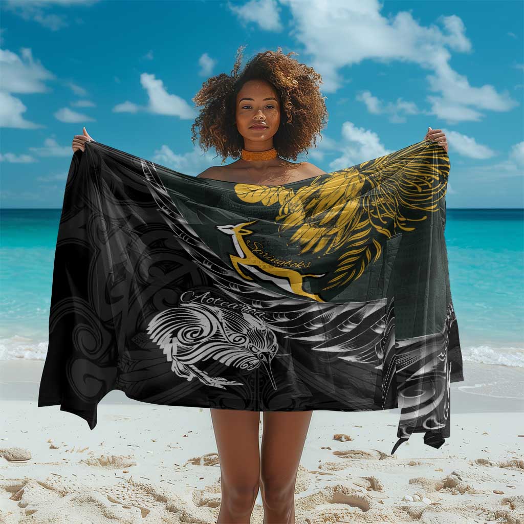 New Zealand vs South Africa Rugby Sarong Maori Kiwi With Springboks LT15