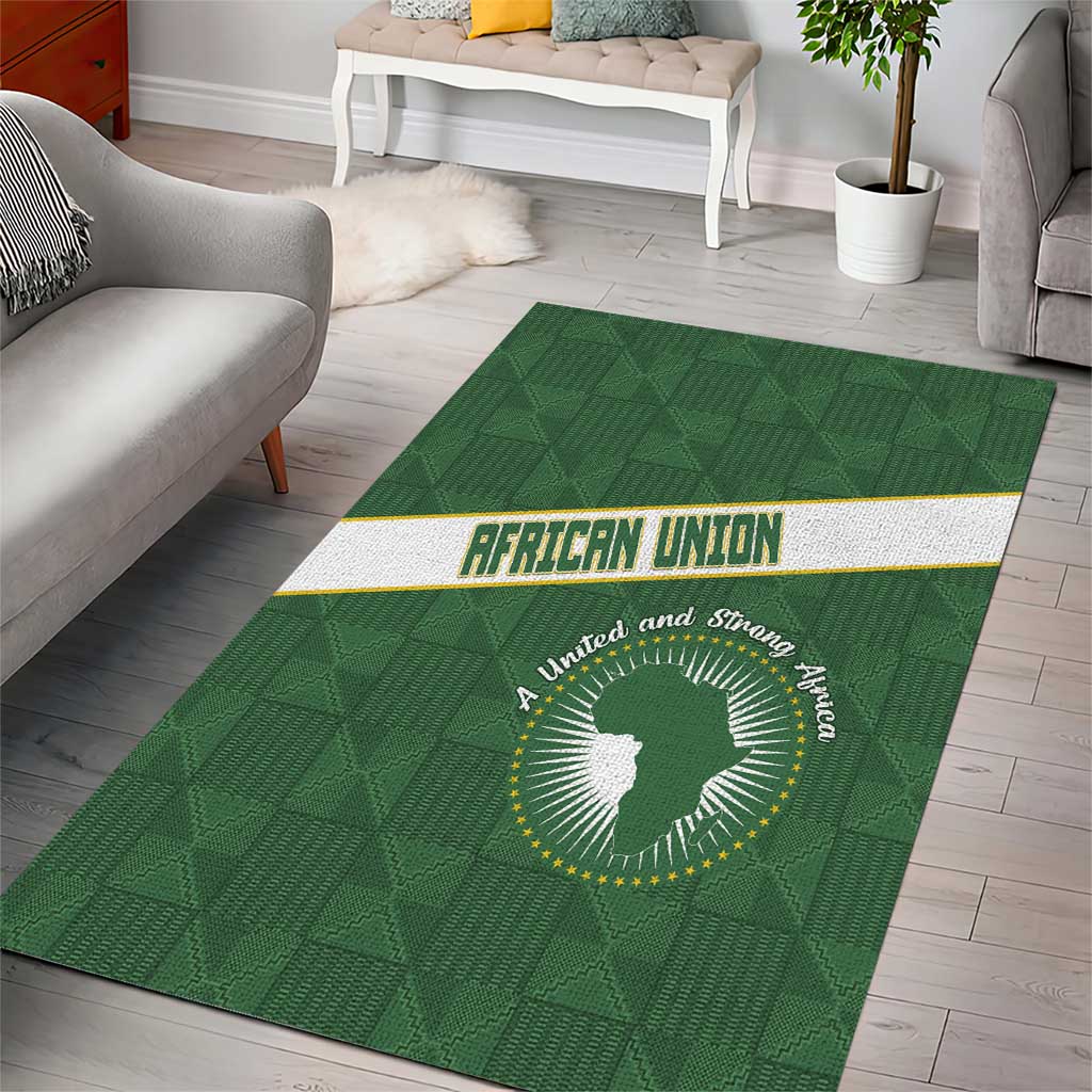 African Union Day Area Rug Emblem With Kente Pattern LT15