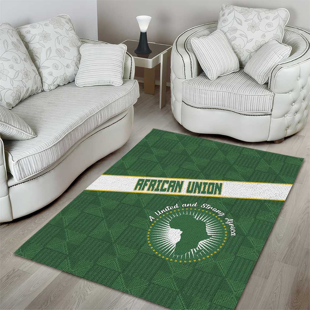 African Union Day Area Rug Emblem With Kente Pattern LT15