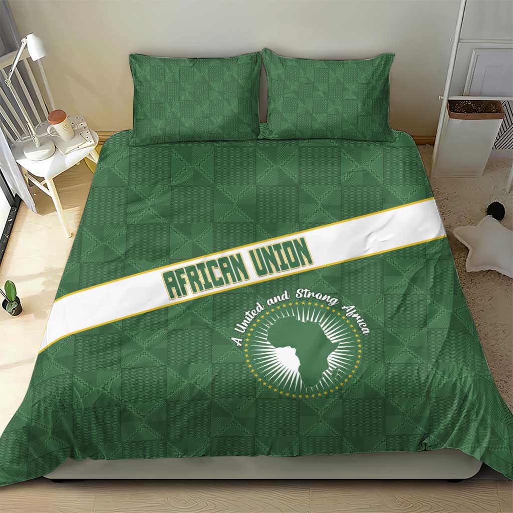 African Union Day Bedding Set Emblem With Kente Pattern LT15