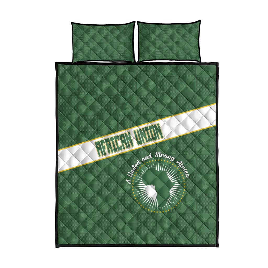 African Union Day Quilt Bed Set Emblem With Kente Pattern LT15