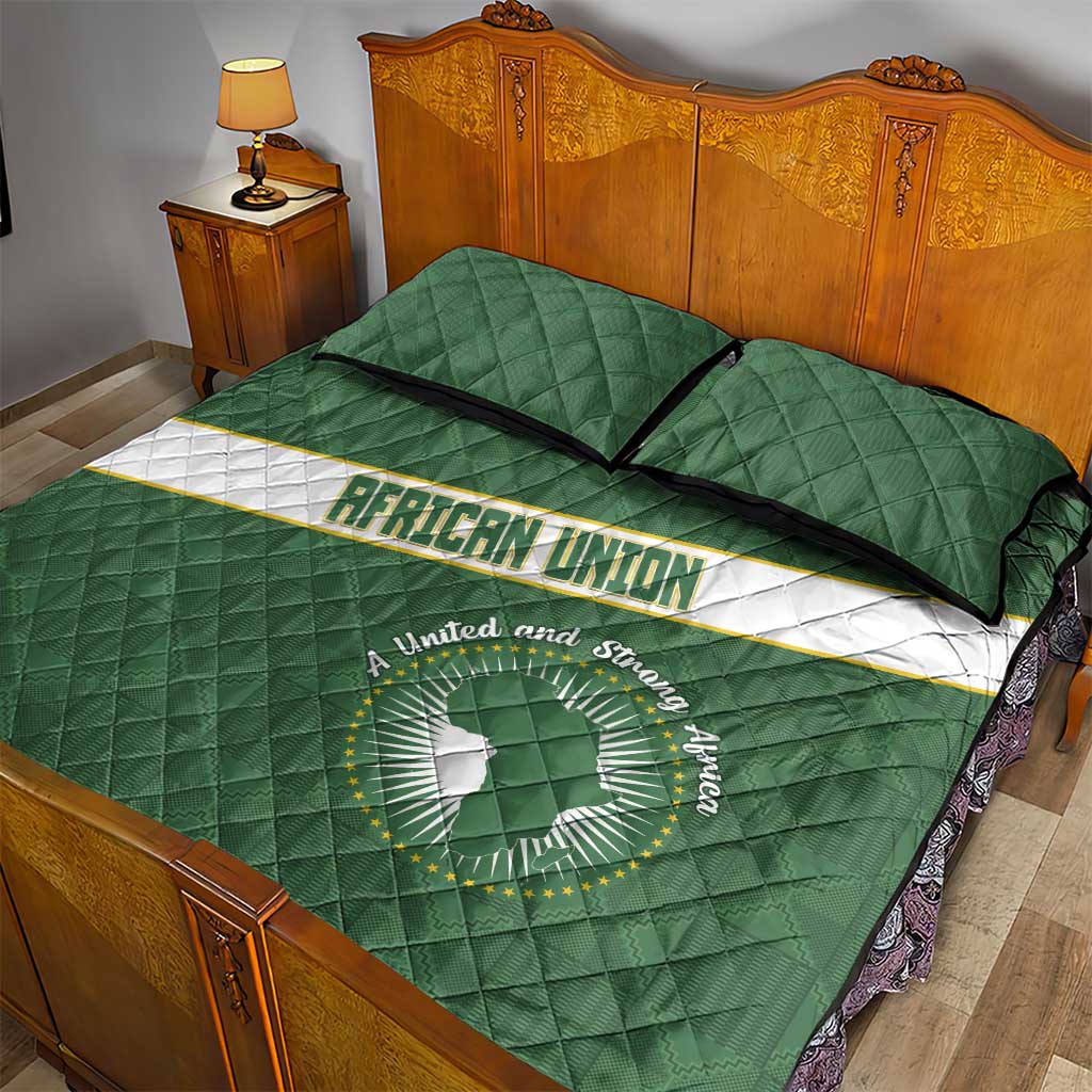 African Union Day Quilt Bed Set Emblem With Kente Pattern LT15