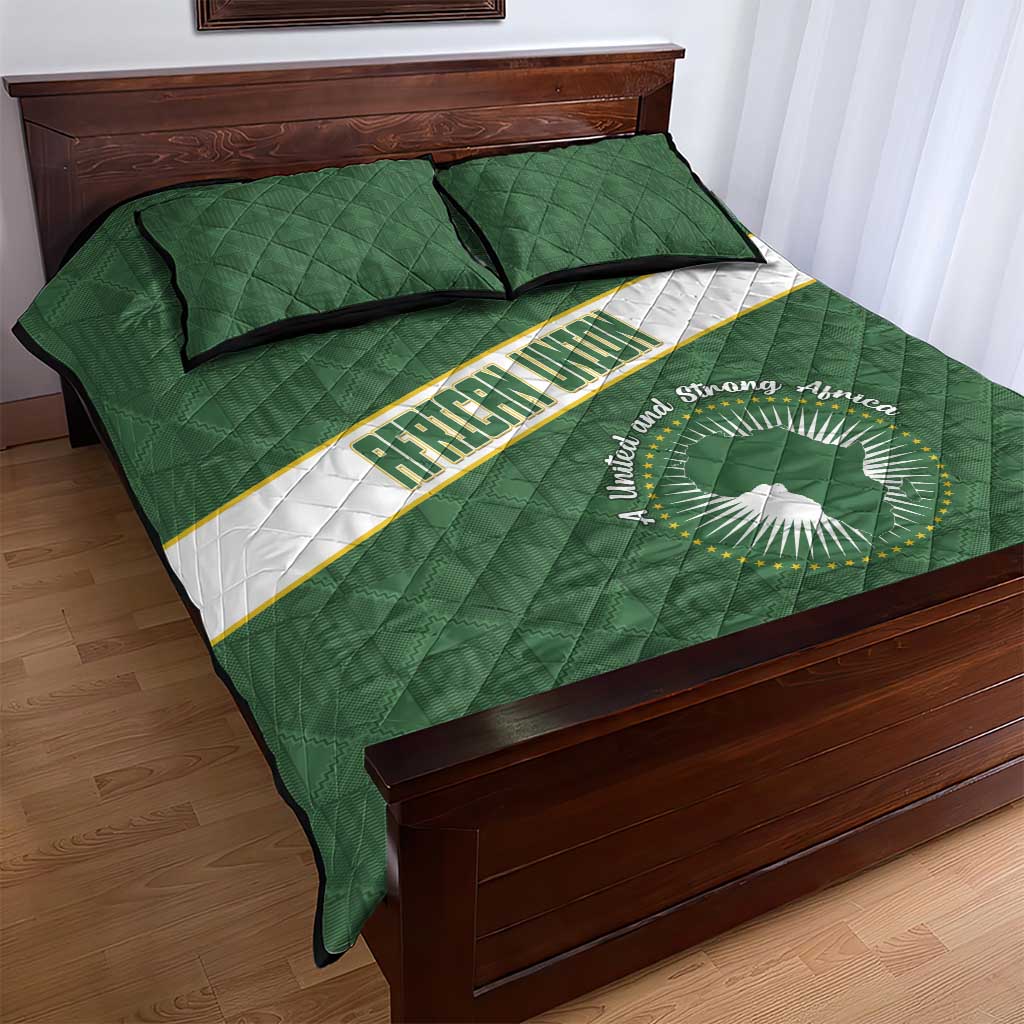 African Union Day Quilt Bed Set Emblem With Kente Pattern LT15