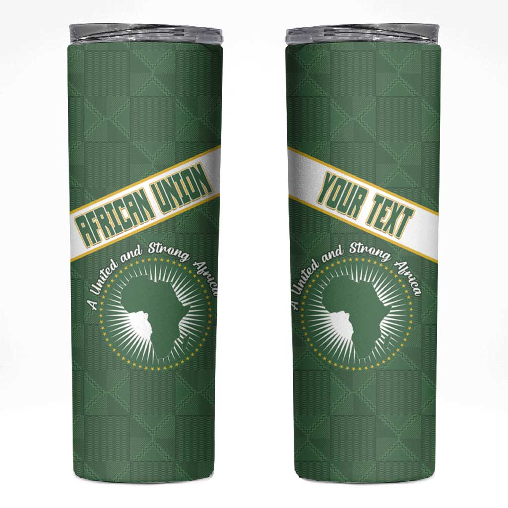Personalized African Union Day Skinny Tumbler Emblem With Kente Pattern LT15