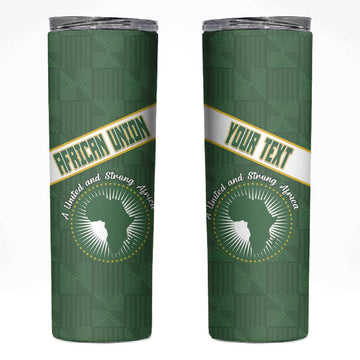 Personalized African Union Day Skinny Tumbler Emblem With Kente Pattern LT15