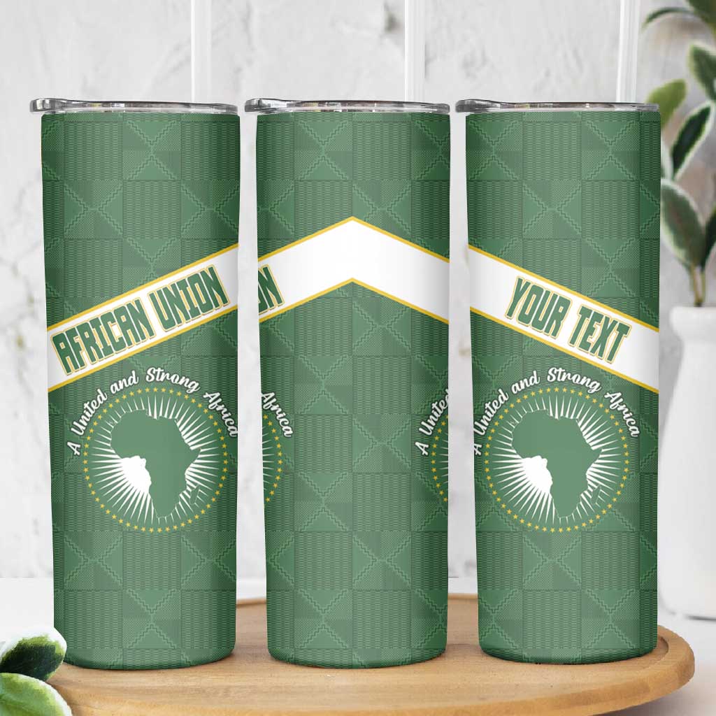 Personalized African Union Day Skinny Tumbler Emblem With Kente Pattern LT15