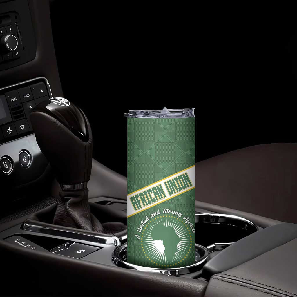 Personalized African Union Day Skinny Tumbler Emblem With Kente Pattern LT15