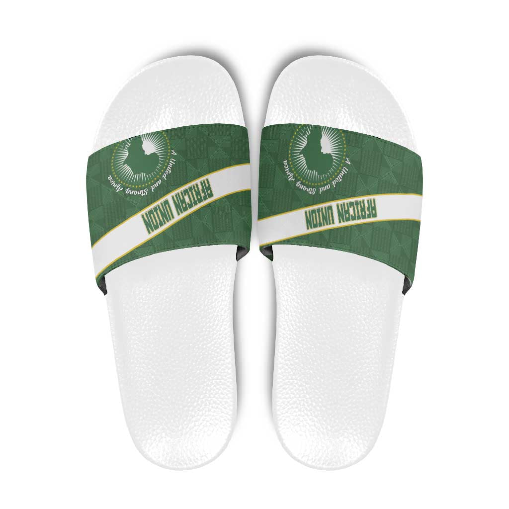 African Union Day Slide Sandals Emblem With Kente Pattern LT15