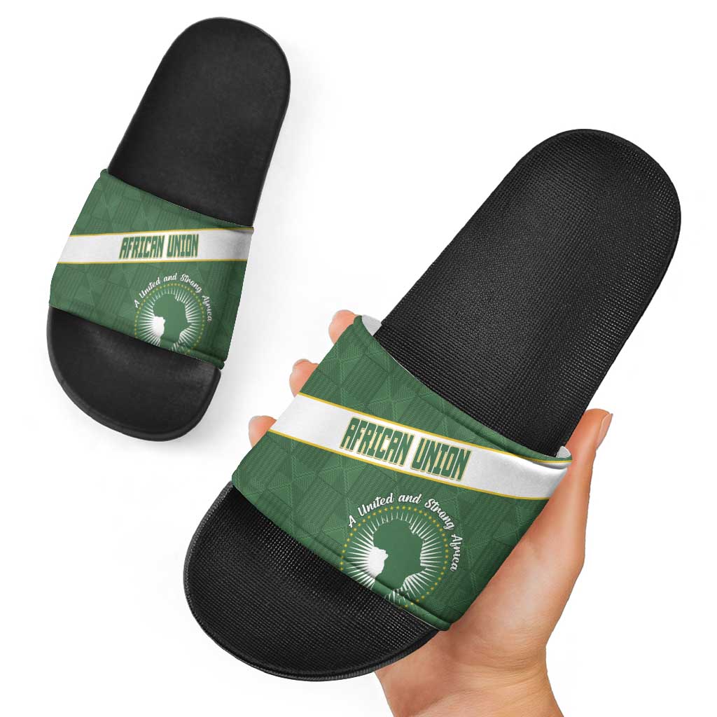 African Union Day Slide Sandals Emblem With Kente Pattern LT15