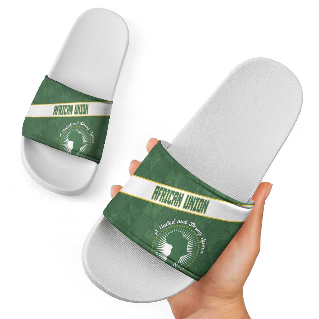 African Union Day Slide Sandals Emblem With Kente Pattern LT15