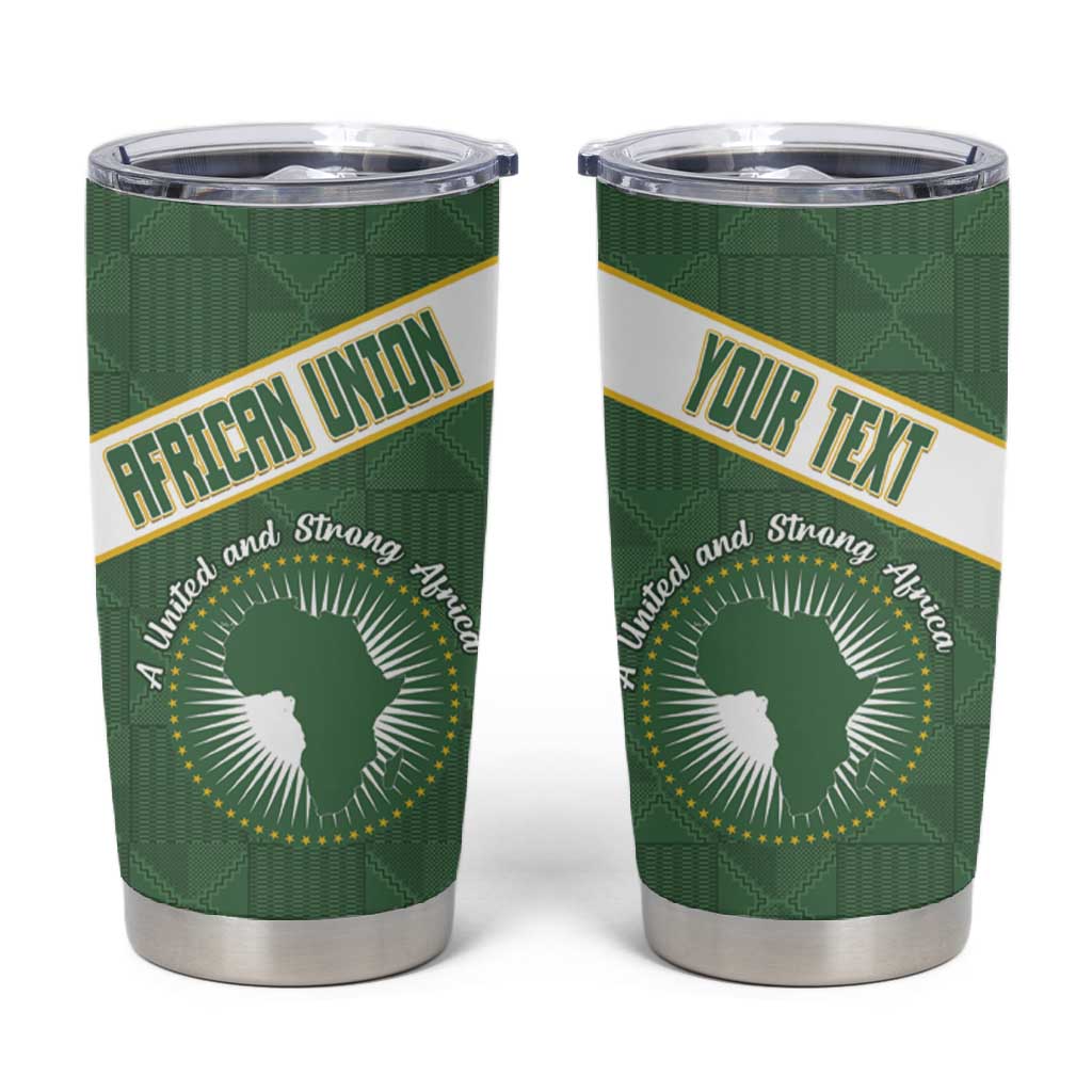 Personalized African Union Day Tumbler Cup Emblem With Kente Pattern LT15