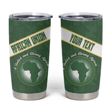 Personalized African Union Day Tumbler Cup Emblem With Kente Pattern LT15