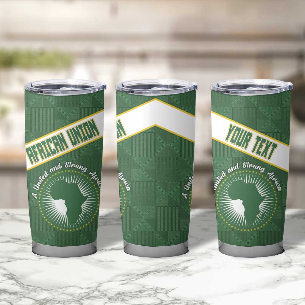 Personalized African Union Day Tumbler Cup Emblem With Kente Pattern LT15