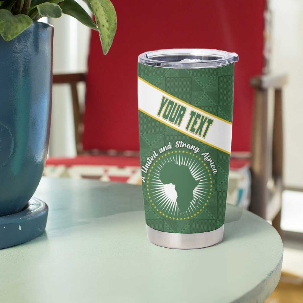 Personalized African Union Day Tumbler Cup Emblem With Kente Pattern LT15