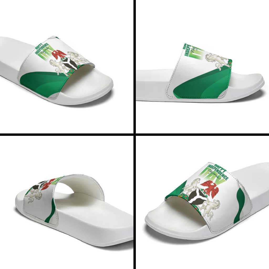 Nigeria Independence Day Slide Sandals Unity and Faith Peace and Progress LT15