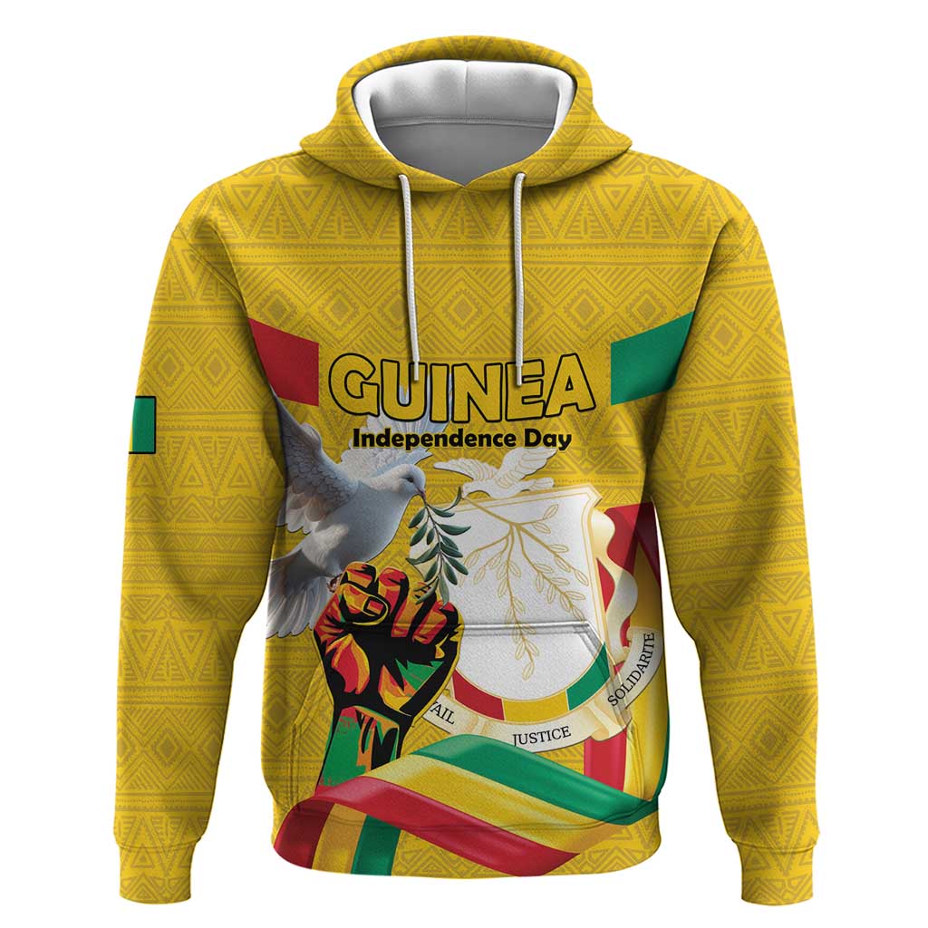 Personalized Guinea Independence Day Hoodie Coat Of Arms With African Pattern LT15