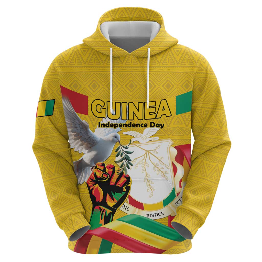 Personalized Guinea Independence Day Hoodie Coat Of Arms With African Pattern LT15