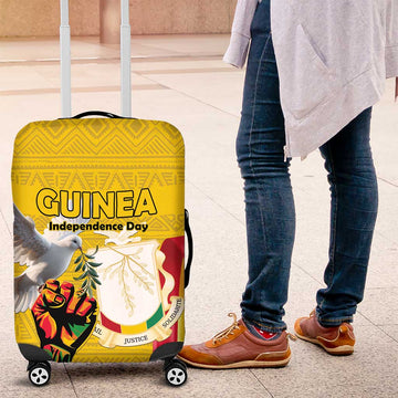 Guinea Independence Day Luggage Cover Coat Of Arms With African Pattern LT15