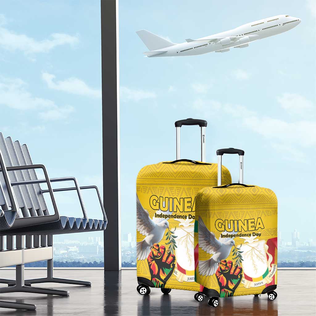 Guinea Independence Day Luggage Cover Coat Of Arms With African Pattern LT15