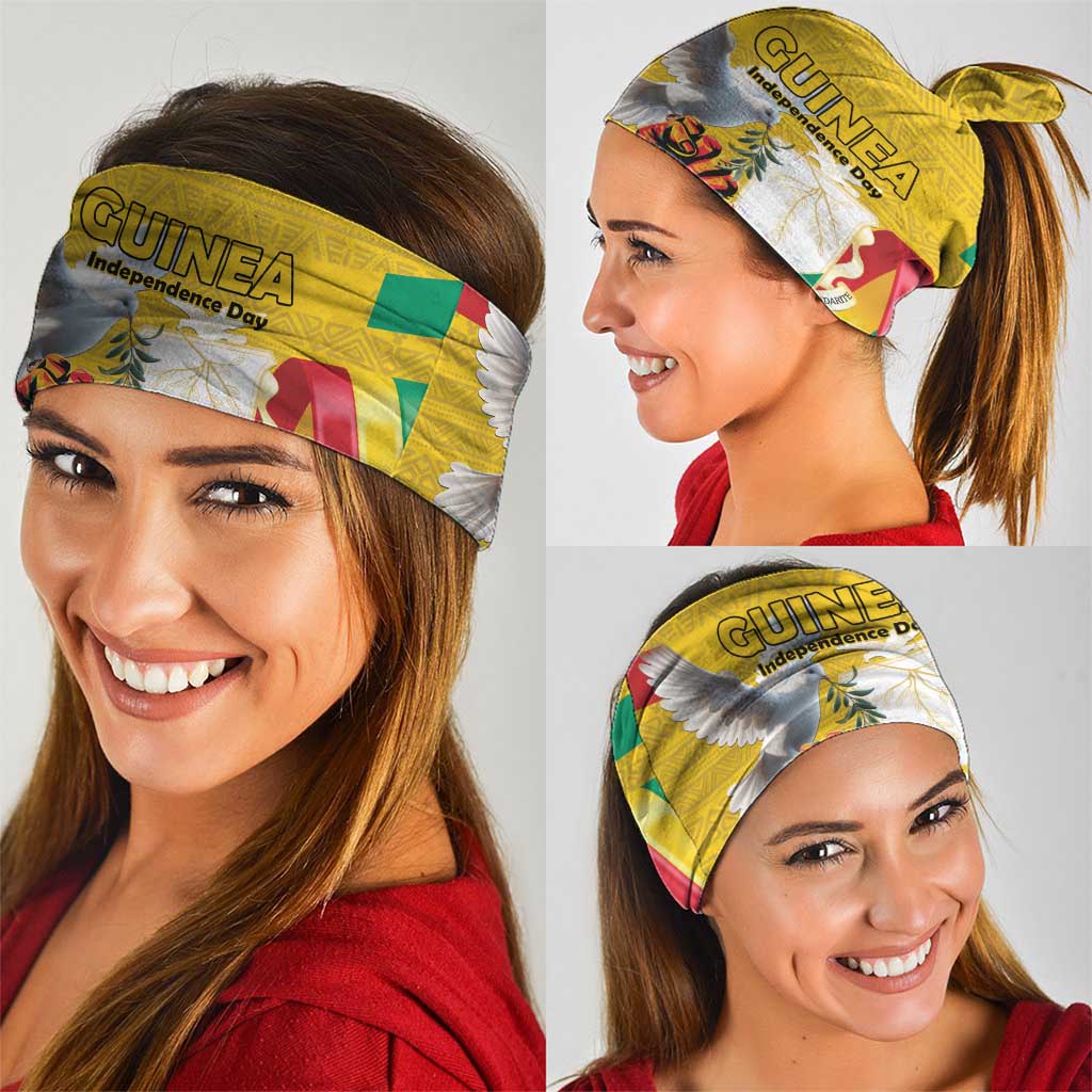 Guinea Independence Day Neck Gaiter Coat Of Arms With African Pattern LT15