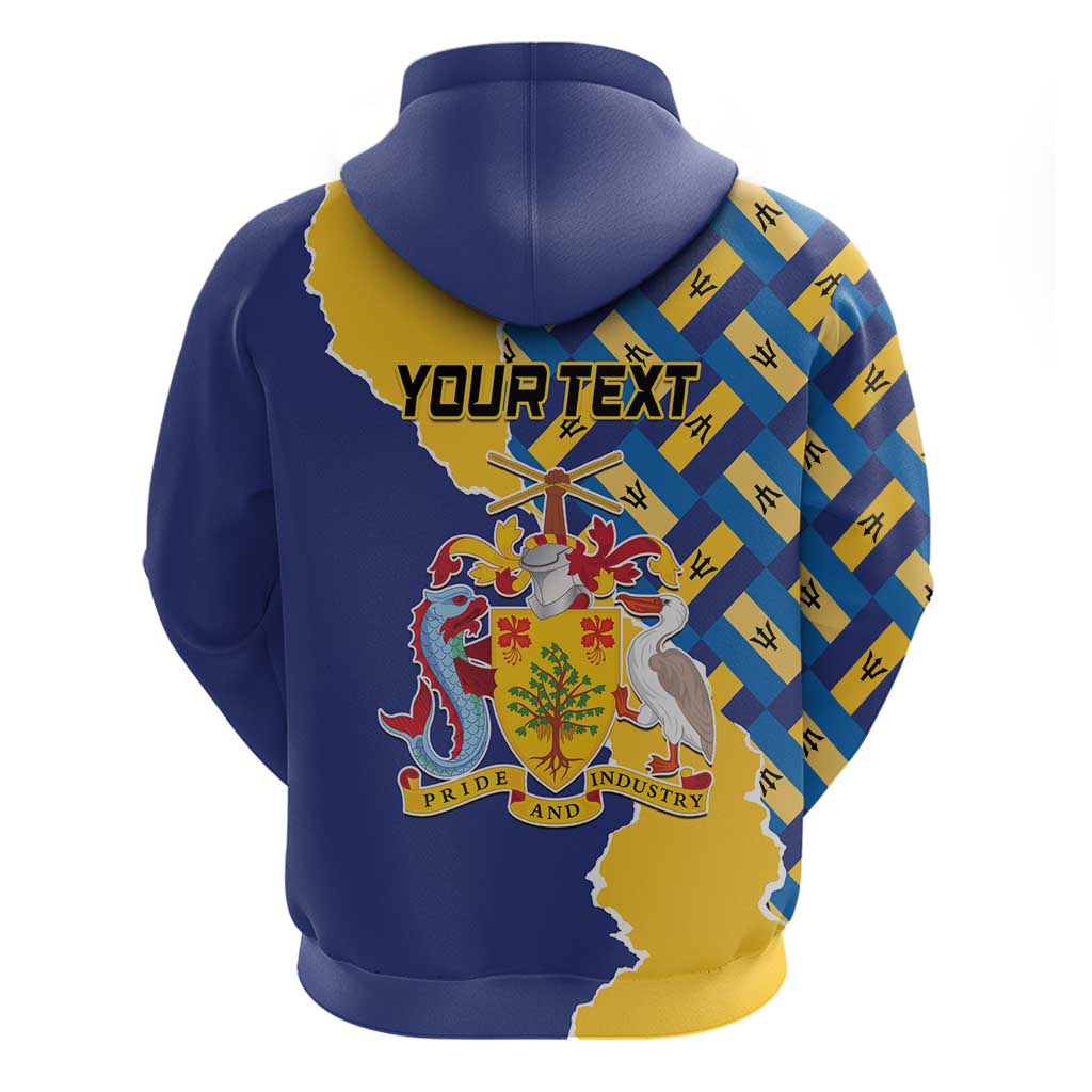 Personalised Barbados Independence Day Hoodie Flying Fish Flag Pattern LT15