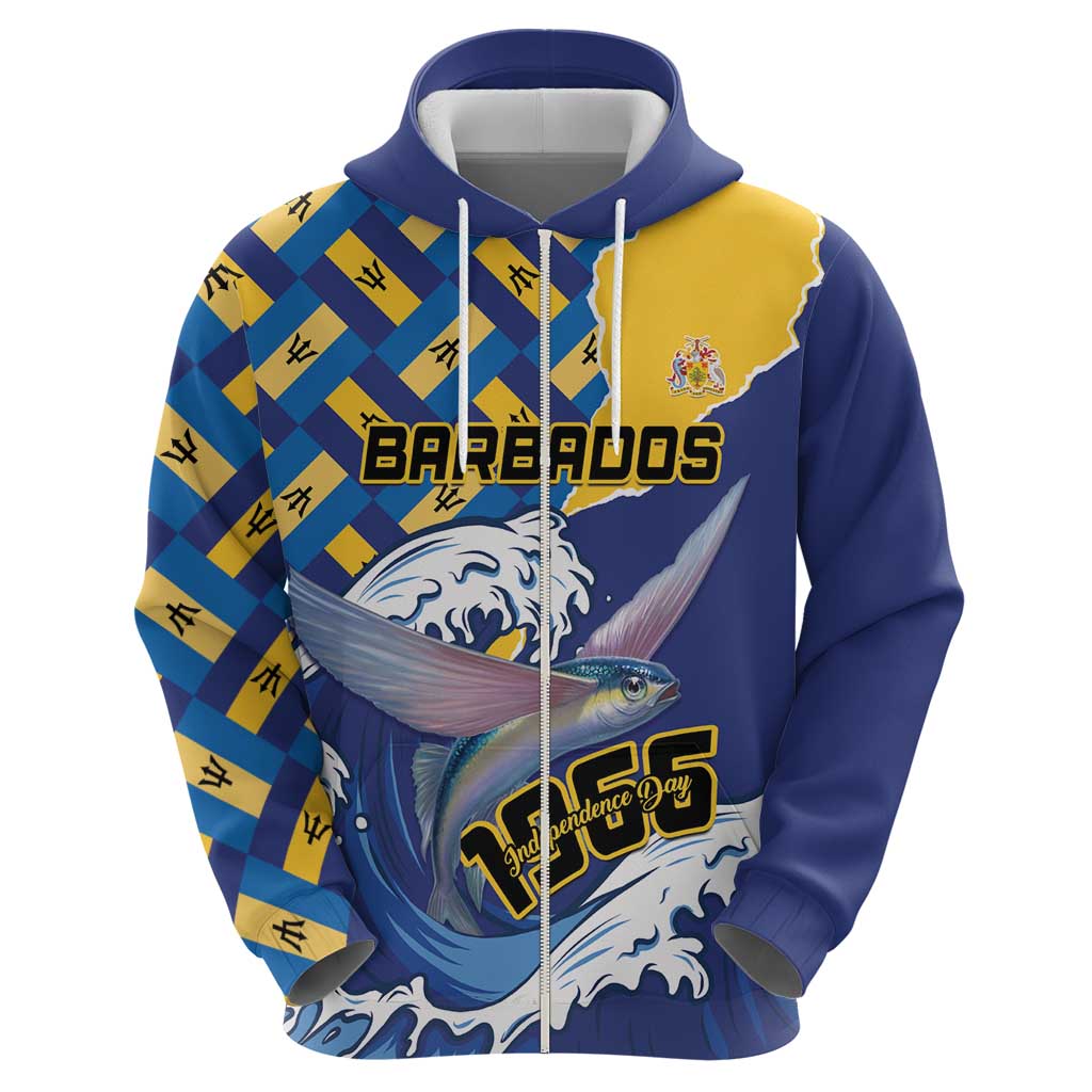 Personalised Barbados Independence Day Hoodie Flying Fish Flag Pattern LT15