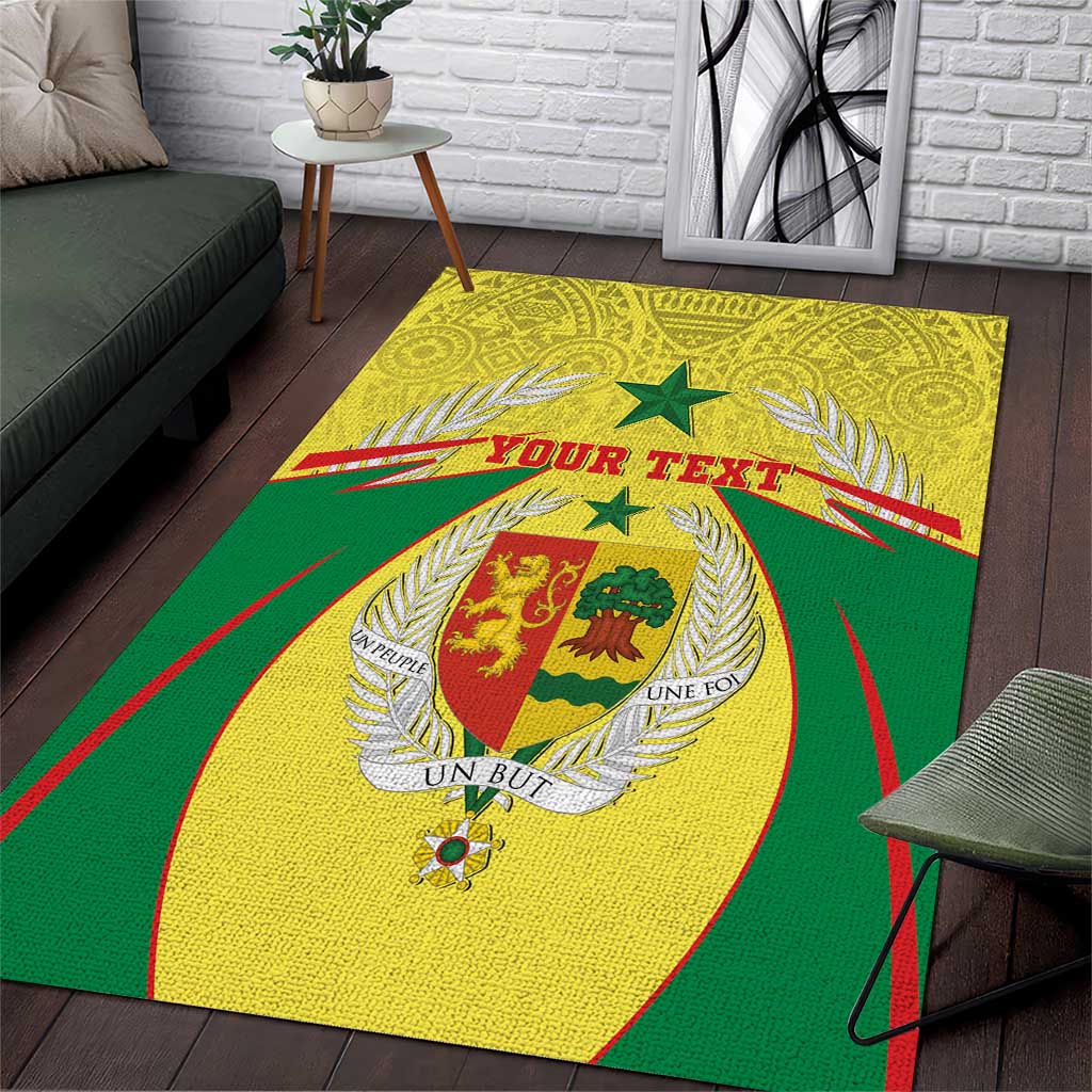 Personalised Afro Senegal Area Rug Coat Of Arms Mix African Pattern LT15