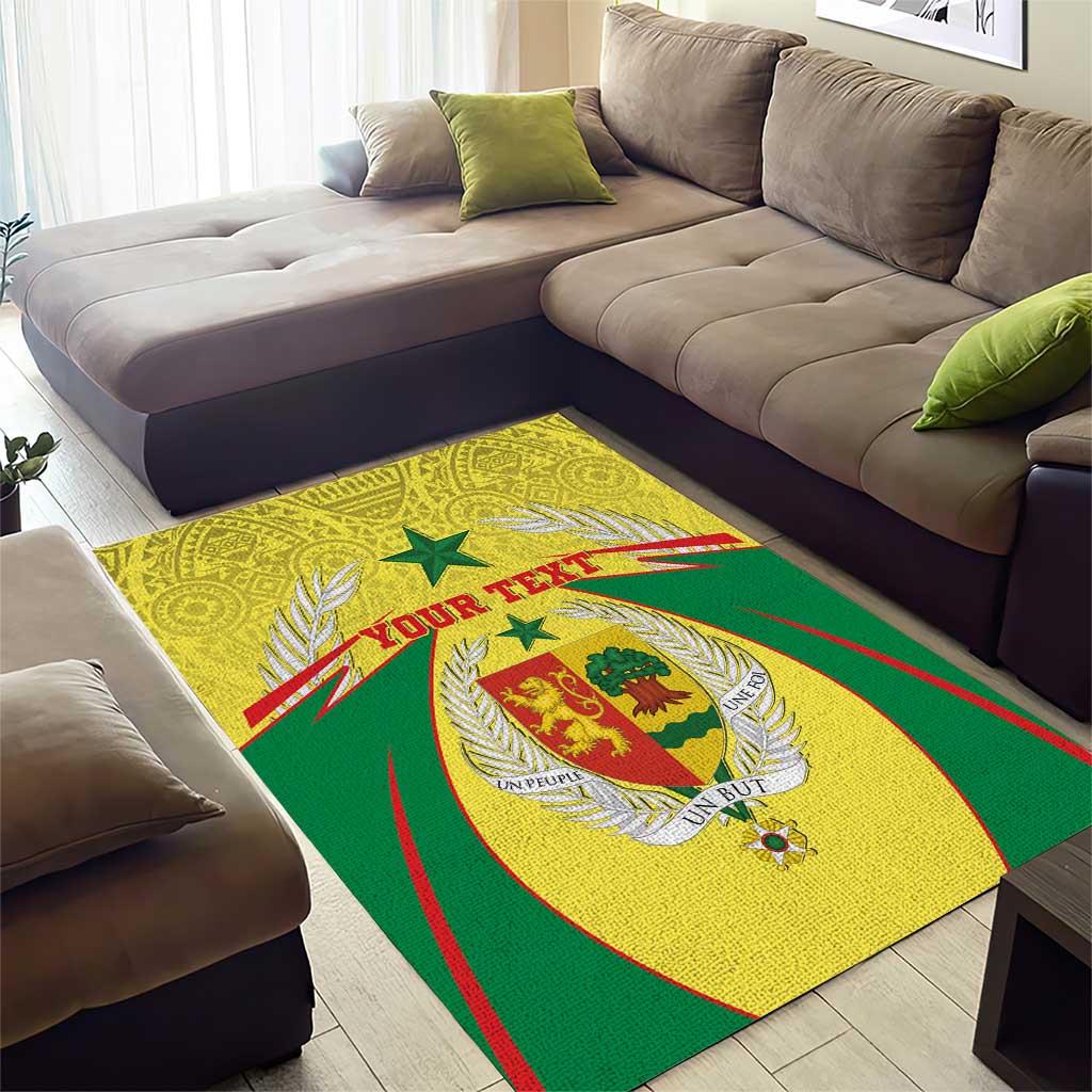 Personalised Afro Senegal Area Rug Coat Of Arms Mix African Pattern LT15