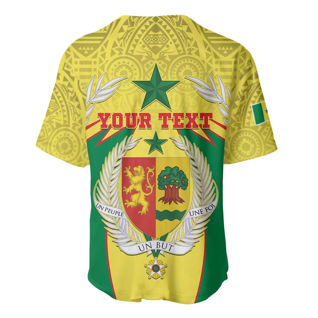Personalised Afro Senegal Baseball Jersey Coat Of Arms Mix African Pattern LT15