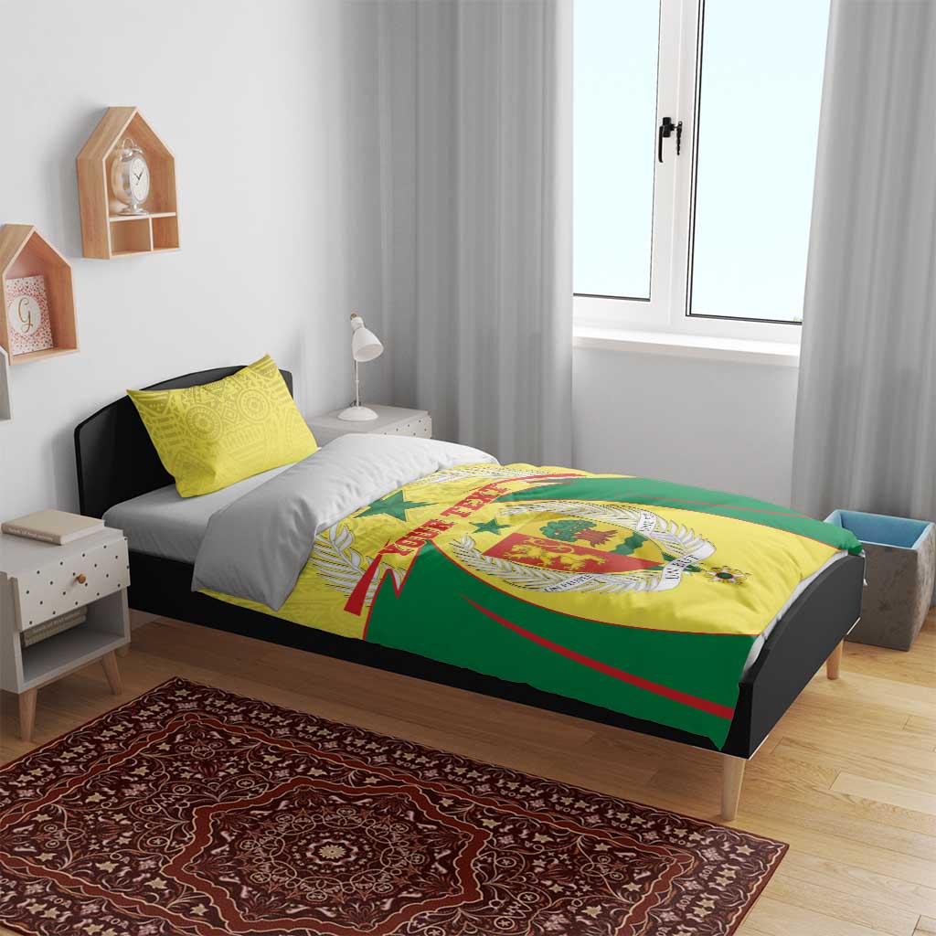 Personalised Afro Senegal Bedding Set Coat Of Arms Mix African Pattern LT15