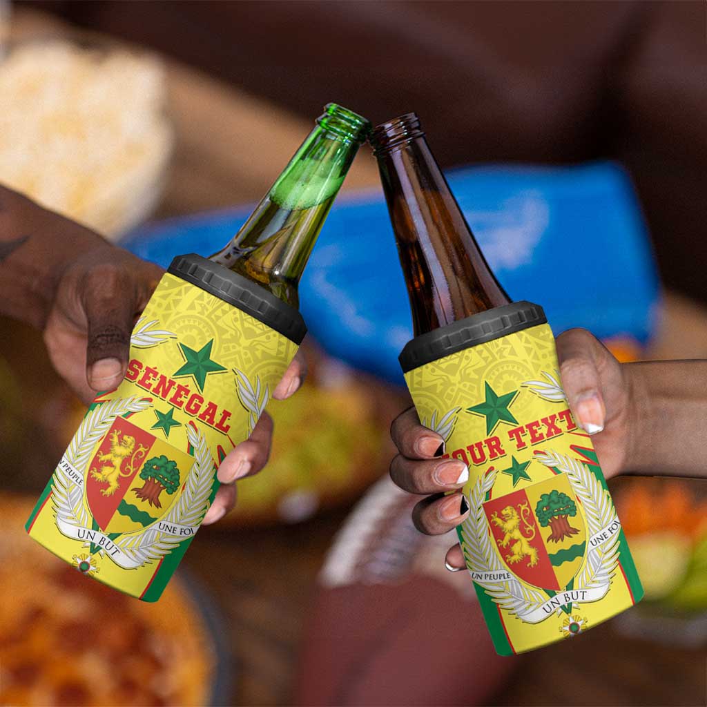 Personalised Afro Senegal 4 in 1 Can Cooler Tumbler Coat Of Arms Mix African Pattern LT15