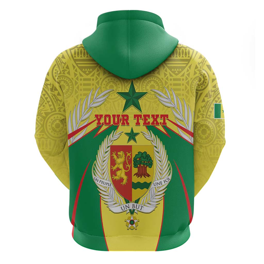 Personalised Senegal Hoodie Coat Of Arms Mix African Pattern LT15