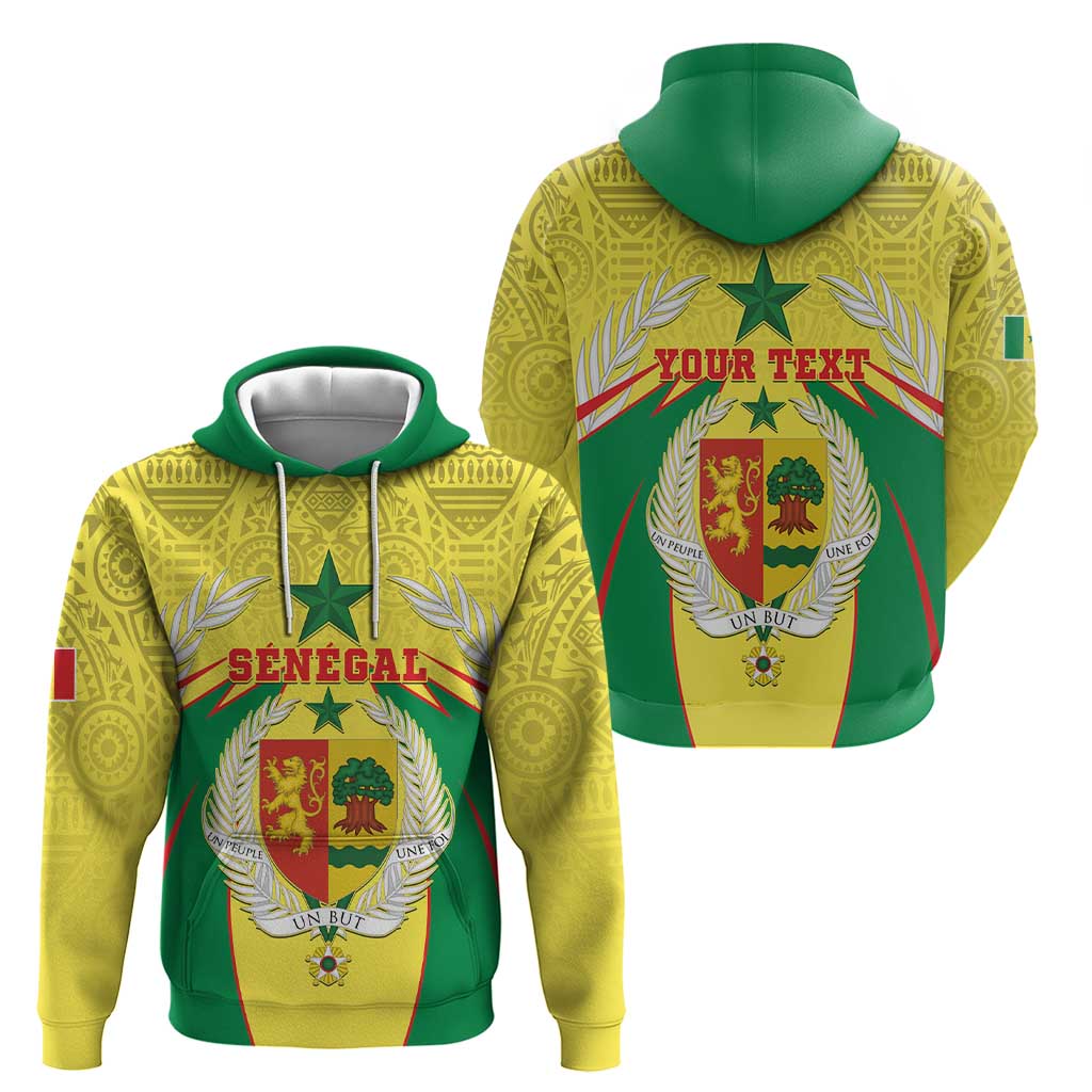 Personalised Senegal Hoodie Coat Of Arms Mix African Pattern LT15