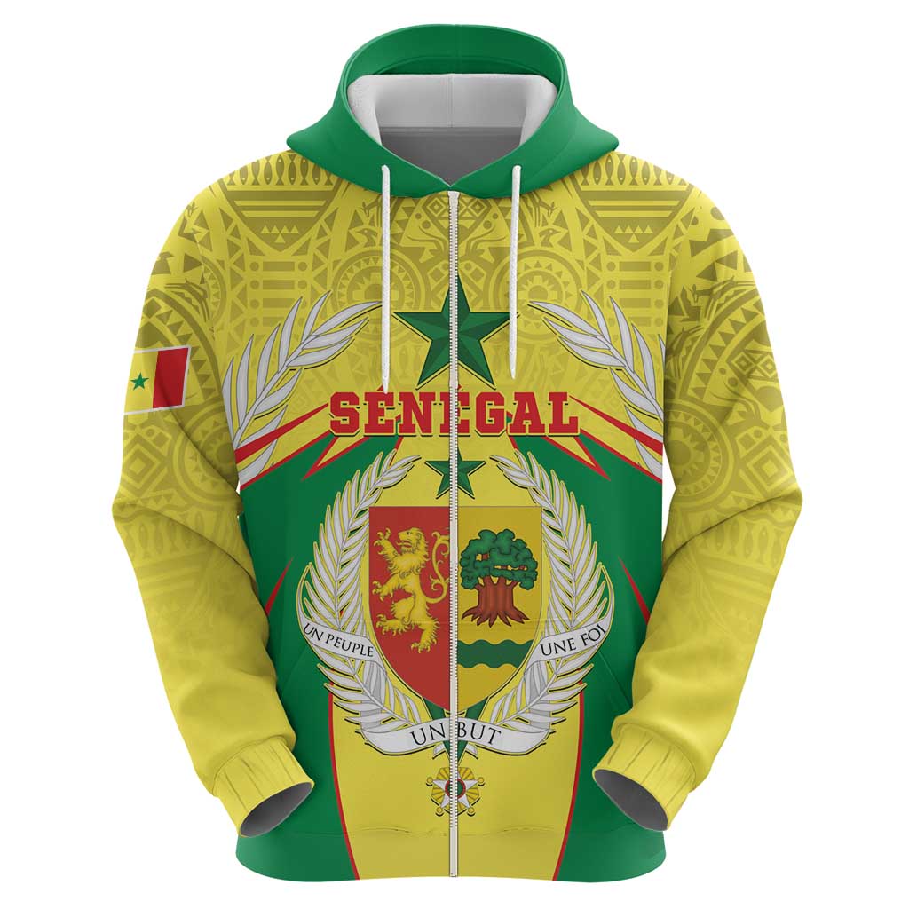 Personalised Senegal Hoodie Coat Of Arms Mix African Pattern LT15