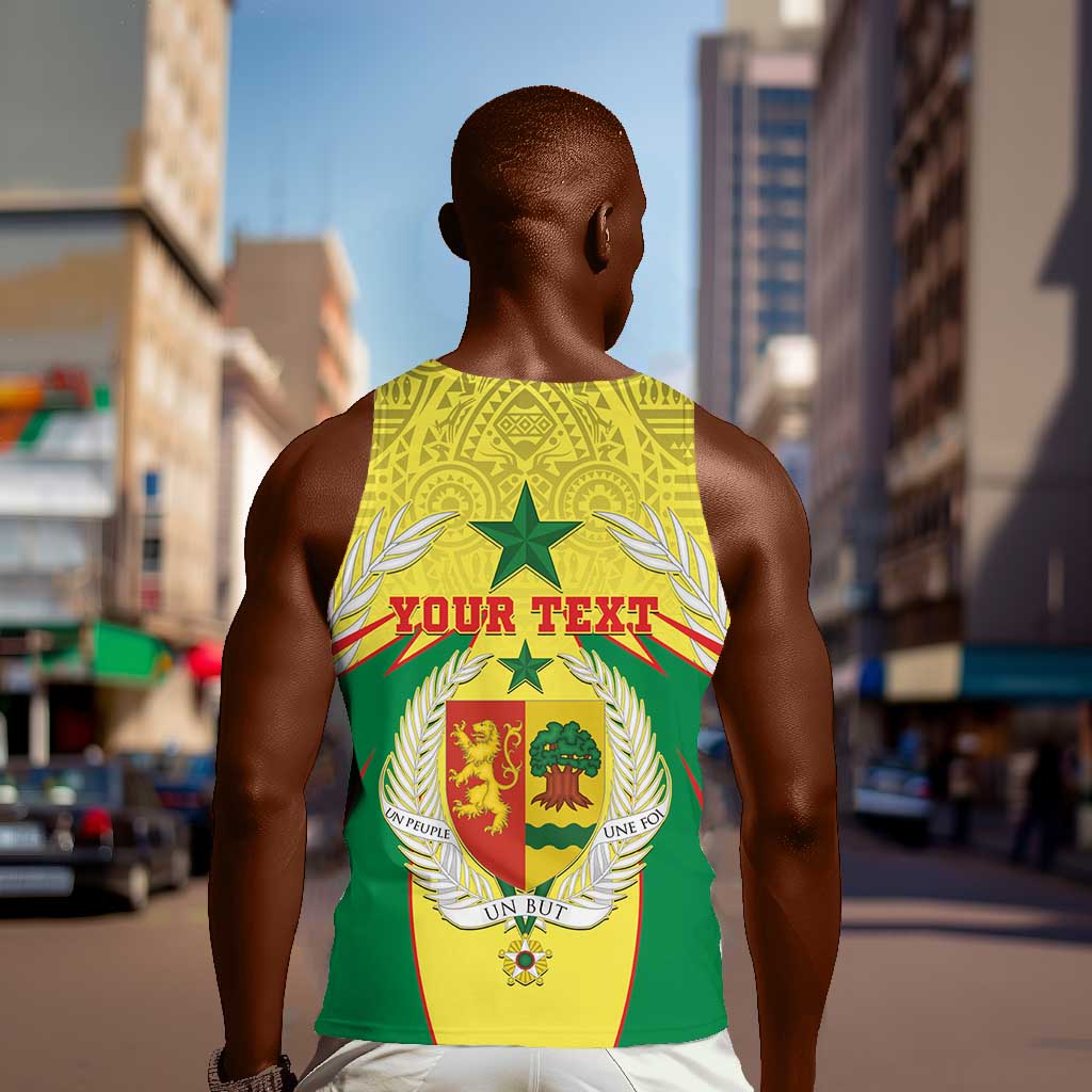Personalised Afro Senegal Men Tank Top Coat Of Arms Mix African Pattern LT15
