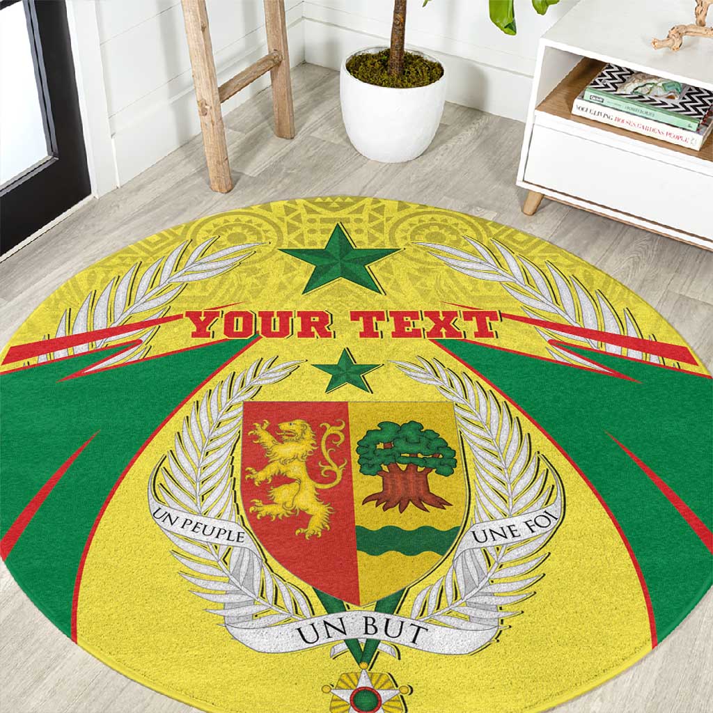 Personalised Afro Senegal Round Carpet Coat Of Arms Mix African Pattern LT15