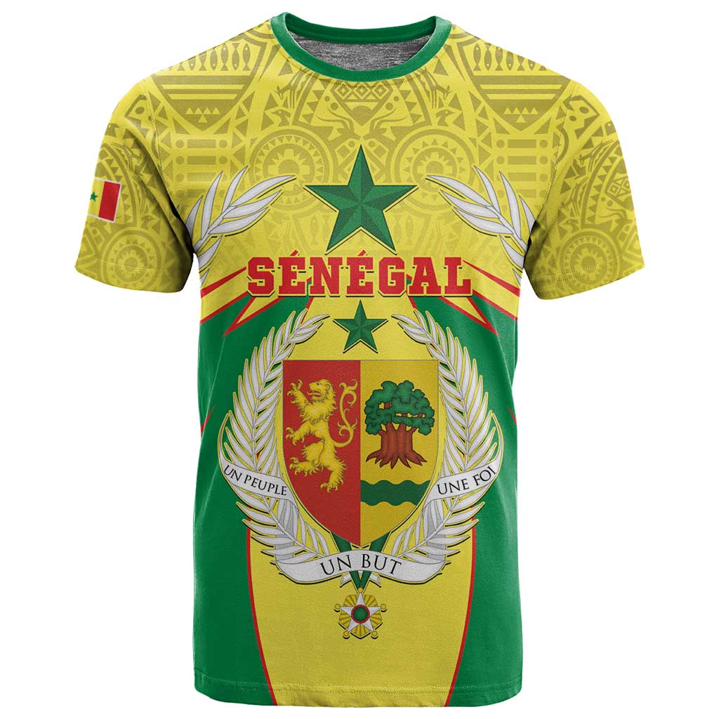 Personalised Afro Senegal T shirt Coat Of Arms Mix African Pattern LT15